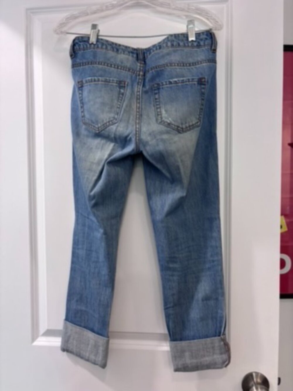 Forever 21 Medium Wash Distressed Cuffed Jeans - Picture 5 of 7